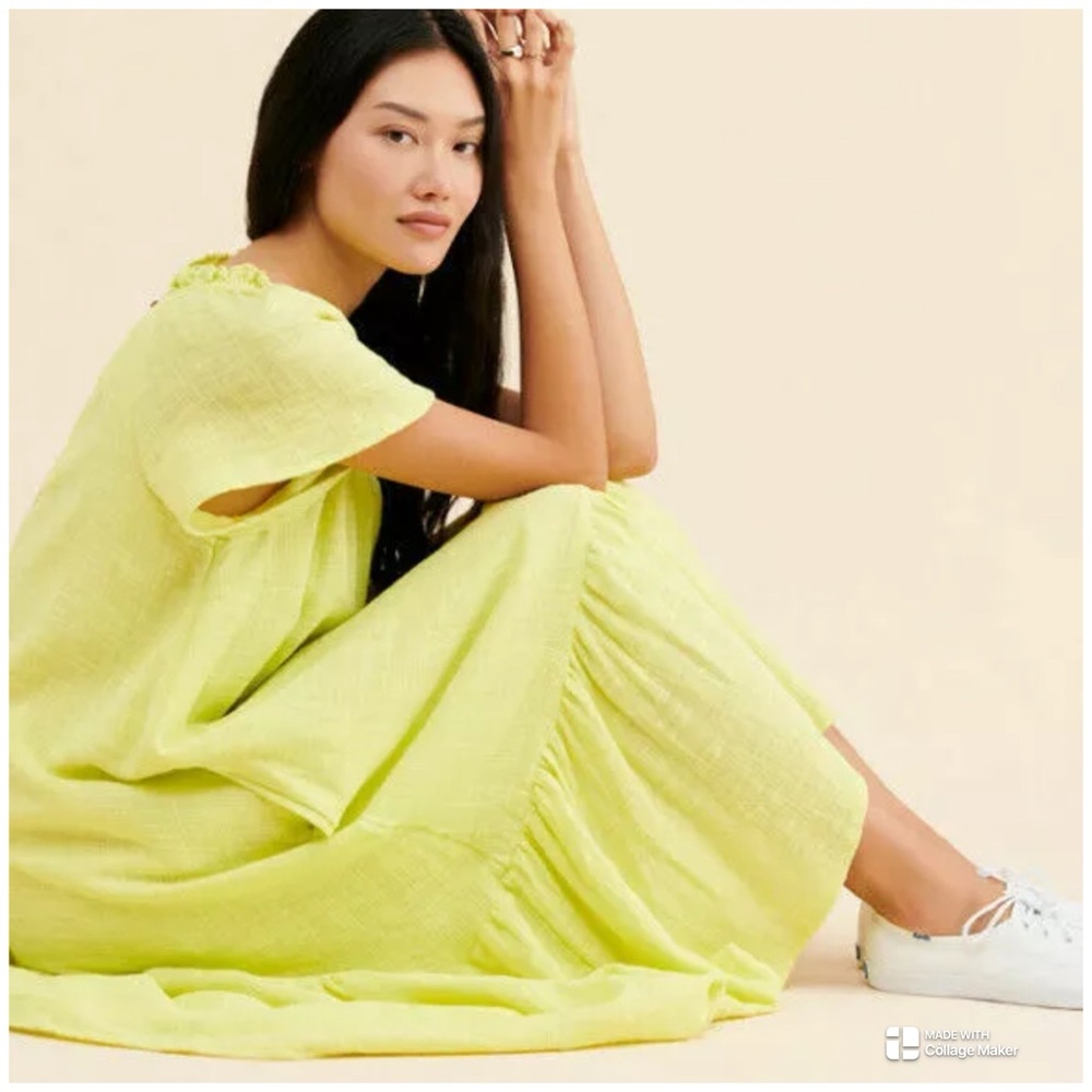 Anthropologie Maeve Selah High-Low Midi Dress Size L (oversized)